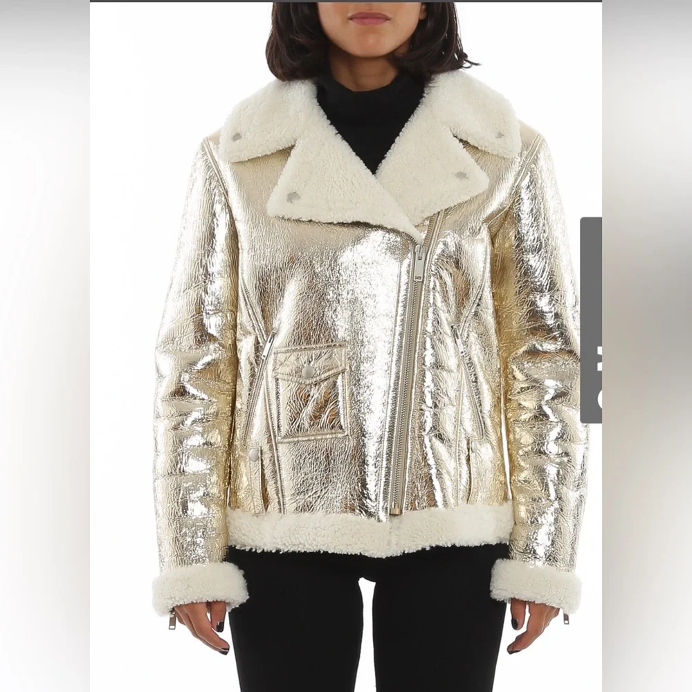 Golden Goose Assia sheepskin jacket in laminated leather/shearling lining NEW🔥 - Picture 3 of 15